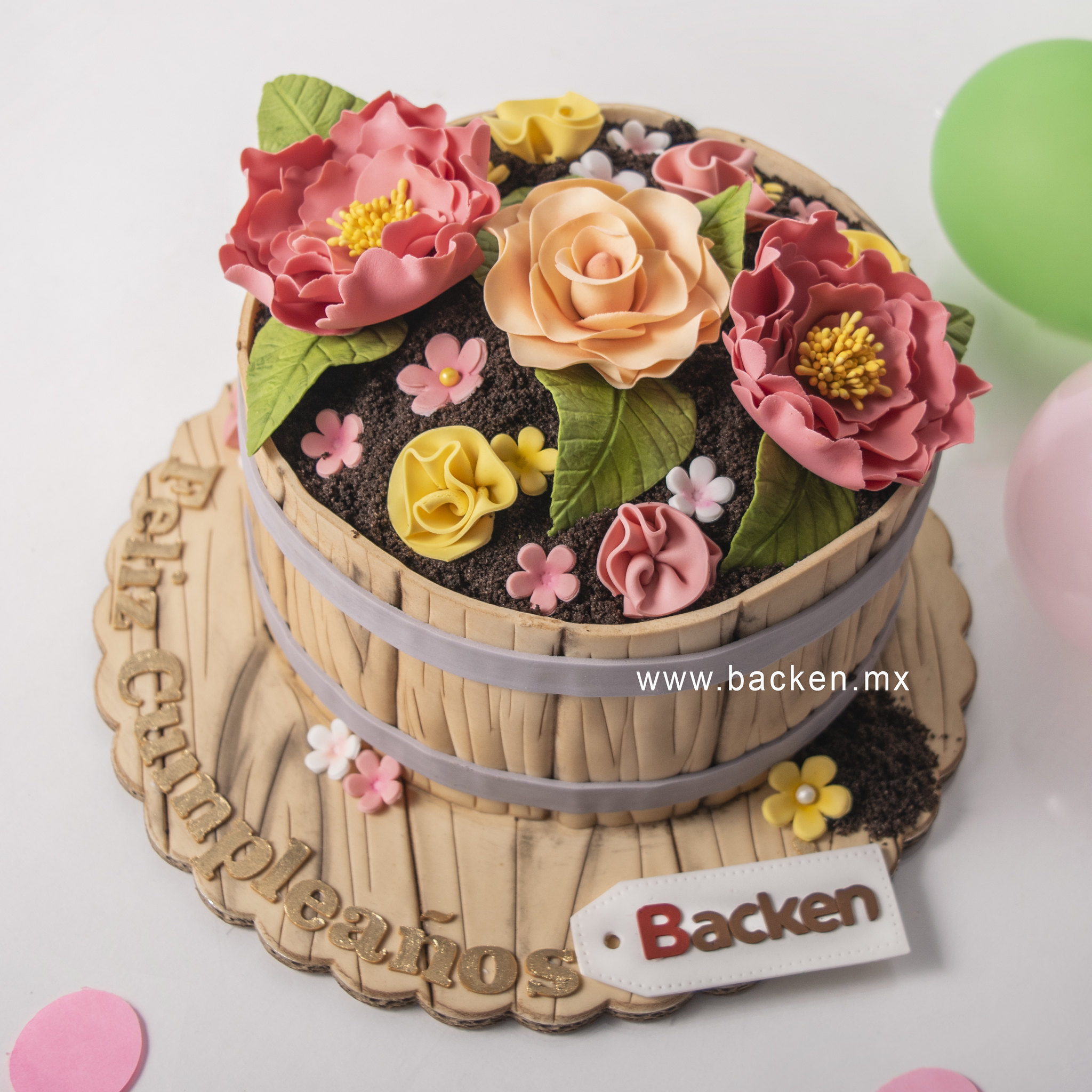 Pastel de Fondant Flores 2