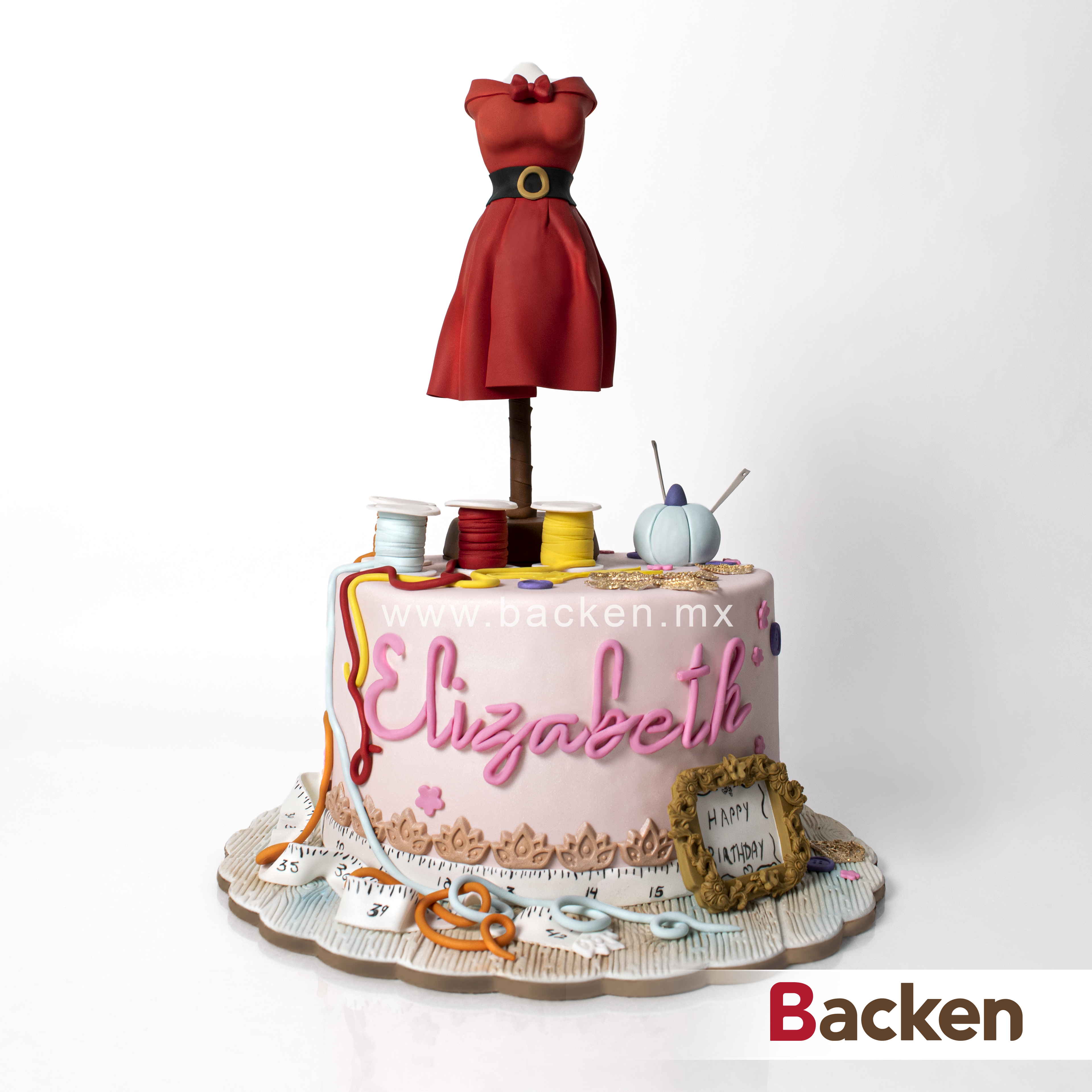 Pastel de Fondant Guadalajara costura