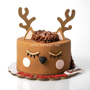 pastel de reno navideño