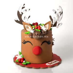 Pastel de Rodolfo el Reno fondant